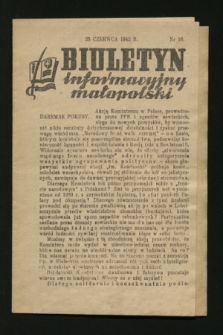 Biuletyn informacyjny małopolski. 1942, nr 16 (25 czerwca)