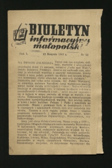 Biuletyn Informacyjny Małopolski. 1942, nr 23 (13 sierpnia)