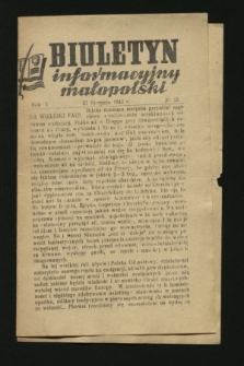 Biuletyn Informacyjny Małopolski. 1942, nr 25 (27 sierpnia)
