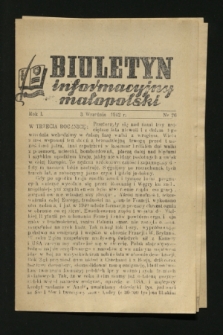 Biuletyn Informacyjny Małopolski. 1942, nr 26 (3 września)