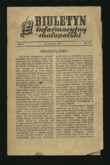 Biuletyn Informacyjny Małopolski. 1942, nr 28 (17 września)