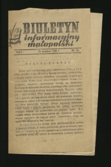 Biuletyn Informacyjny Małopolski. 1942, nr 35 (26 września)