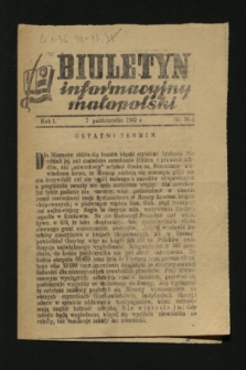 Biuletyn Informacyjny Małopolski. 1942, nr 36 (7 października)