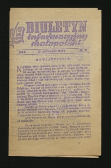 Biuletyn informacyjny małopolski. 1942, nr 37 (27 października)
