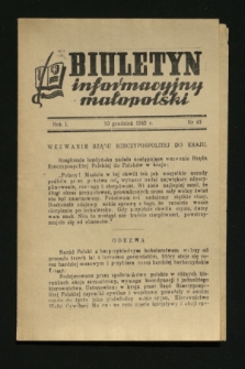 Biuletyn informacyjny małopolski. 1942, nr 42 (10 grudnia 1942)