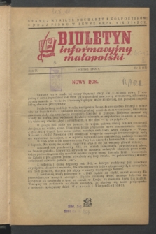 Biuletyn informacyjny małopolski. R.2, nr 1 (1 stycznia 1943) = nr 45