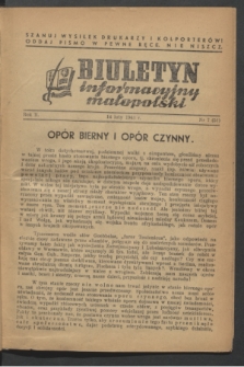 Biuletyn informacyjny małopolski. R.2, nr 7 (14 lutego 1943) = nr 51