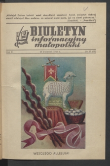 Biuletyn informacyjny małopolski. R.2, nr 15 (18 kwietnia 1943) = nr 59