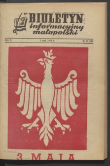 Biuletyn informacyjny małopolski. R.2, nr 16 (2 maja 1943) = nr 60