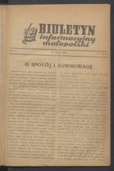 Biuletyn informacyjny małopolski. R.2, nr 18 (16 maja 1943) = nr 62
