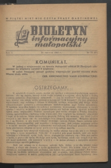 Biuletyn informacyjny małopolski. R.2, nr 22 (20 czerwca 1943) = nr 66