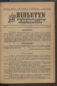 Biuletyn Informacyjny Małopolski. R.2, nr 23 (27 czerwca 1943) = nr 67