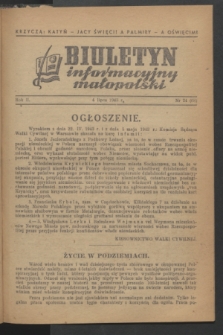 Biuletyn informacyjny małopolski. R.2, nr 24 (4 lipca 1943) = nr 68