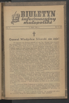 Biuletyn Informacyjny Małopolski. R.2, nr 25 (11 lipca 1943) = nr 69