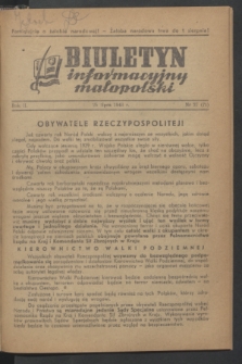 Biuletyn Informacyjny Małopolski. R.2, nr 27 (25 lipca 1943) = nr 71