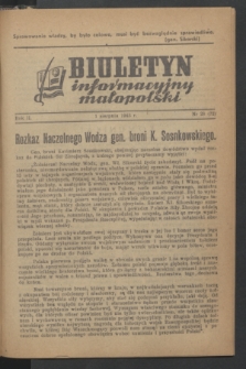 Biuletyn informacyjny małopolski. R.2, nr 28 (1 sierpnia 1943) = nr 72