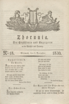 Thorunia : die Erzählerin und Anzeigerin an der Weichsel und Drewenz. [Jg.1], Nro. 18 (1 December 1830) + dod.