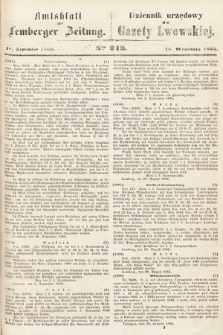 Amtsblatt zur Lemberger Zeitung = Dziennik Urzędowy do Gazety Lwowskiej. 1863, nr 213