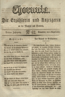 Thorunia : die Erzählerin und Anzeigerin an der Weichsel und Drewenz. Jg.3, Nro. 62 (4 August 1832)