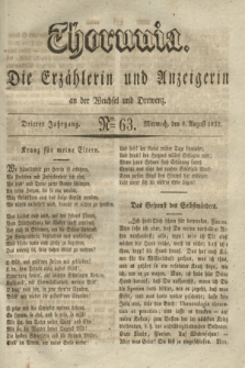 Thorunia : die Erzählerin und Anzeigerin an der Weichsel und Drewenz. Jg.3, Nro. 63 (8 August 1832)