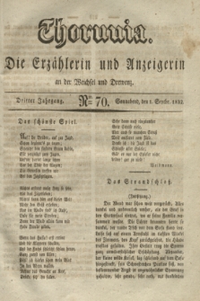 Thorunia : die Erzählerin und Anzeigerin an der Weichsel und Drewenz. Jg.3, Nro. 70 (1 September 1832)