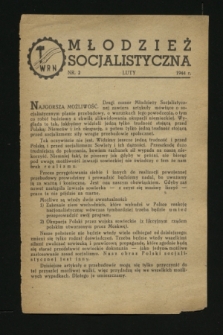 Młodzież Socjalistyczna. 1944, nr 2 (luty)
