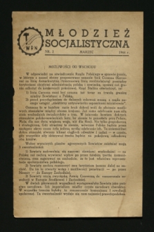 Młodzież Socjalistyczna. 1944, nr 3 (marzec)