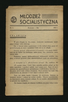 Młodzież Socjalistyczna. 1944, nr 4 (kwiecień-maj)