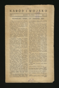 Naród i Wojsko. R.2, nr 3 (marzec 1942) = nr 5