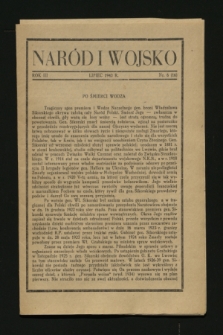 Naród i Wojsko. R.3, nr 6 (lipiec 1943) = nr 16