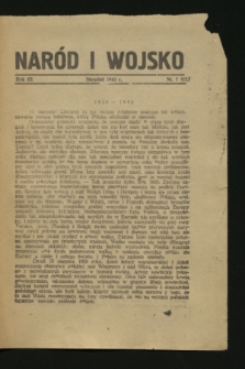 Naród i Wojsko. R.3, nr 7 (sierpień 1943) = nr 17