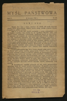 Myśl Państwowa. R.2, nr 10 (13 stycznia 1942)
