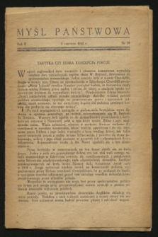 Myśl Państwowa. R.2, nr 19 (2 czerwca 1942)