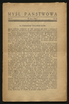 Myśl Państwowa. R.2, Nr 22 (15 lipca 1942)