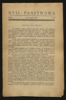 Myśl Państwowa. R.2, Nr 27 (28 września 1942)