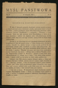 Myśl Państwowa. R.2, nr 31 (27 listopada 1942)