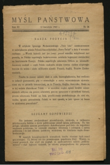 Myśl Państwowa. R.3, Nr 36 (12 kwietnia 1943)