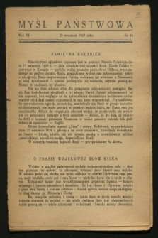 Myśl Państwowa. R.3, nr 46 (23 września 1943)