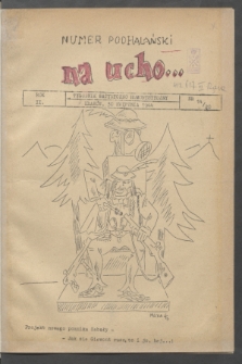 Na Ucho : tygodnik satyryczno-humorystyczny. R.2, nr 14 (30 kwietnia 1944)