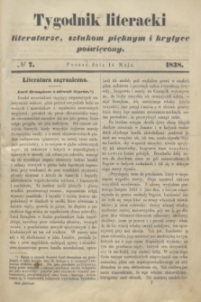 Tygodnik Literacki : literaturze, sztukom pięknym i krytyce poświęcony. [T.1], № 7 (14 maja 1838)