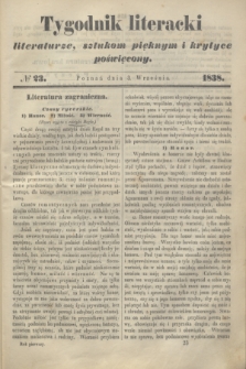 Tygodnik Literacki : literaturze, sztukom pięknym i krytyce poświęcony. [T.1], № 23 (3 września 1838)