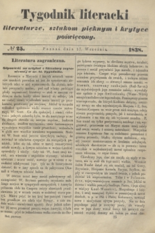 Tygodnik Literacki : literaturze, sztukom pięknym i krytyce poświęcony. [T.1], № 25 (17 września 1838)