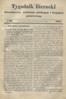 Tygodnik Literacki : literaturze, sztukom pięknym i krytyce poświęcony. [T.1], № 28 (8 października 1838)