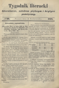 Tygodnik Literacki : literaturze, sztukom pięknym i krytyce poświęcony. [T.1], № 29 (15 października 1838)