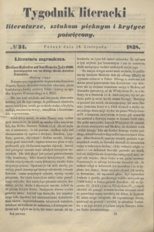 Tygodnik Literacki : literaturze, sztukom pięknym i krytyce poświęcony. [T.1], № 34 (19 listopada 1838)