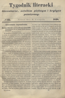 Tygodnik Literacki : literaturze, sztukom pięknym i krytyce poświęcony. [T.1], № 35 (26 listopada 1838)