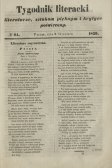 Tygodnik Literacki : literaturze, sztukom pięknym i krytyce poświęcony. [T.2], № 24 (9 września 1839)