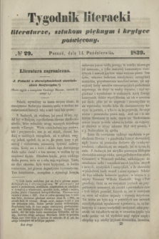 Tygodnik Literacki : literaturze, sztukom pięknym i krytyce poświęcony. [T.2], № 29 (14 października 1839)