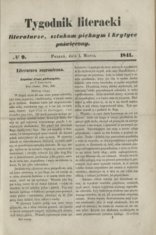 Tygodnik Literacki : literaturze, sztukom pięknym i krytyce poświęcony. [T.4], № 9 (1 marca 1841)