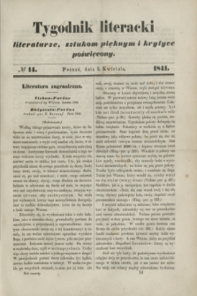 Tygodnik Literacki : literaturze, sztukom pięknym i krytyce poświęcony. [T.4], № 14 (5 kwietnia 1841)